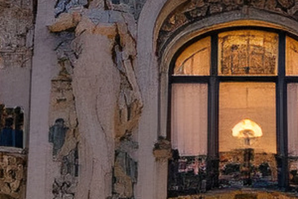 An art nouveau facade: EasyUpscale AI